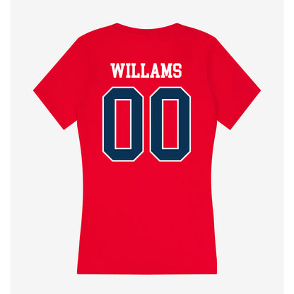 Saginaw Valley - NCAA Football : Nahshon Willams - Women's V-Neck T-Shirt-1
