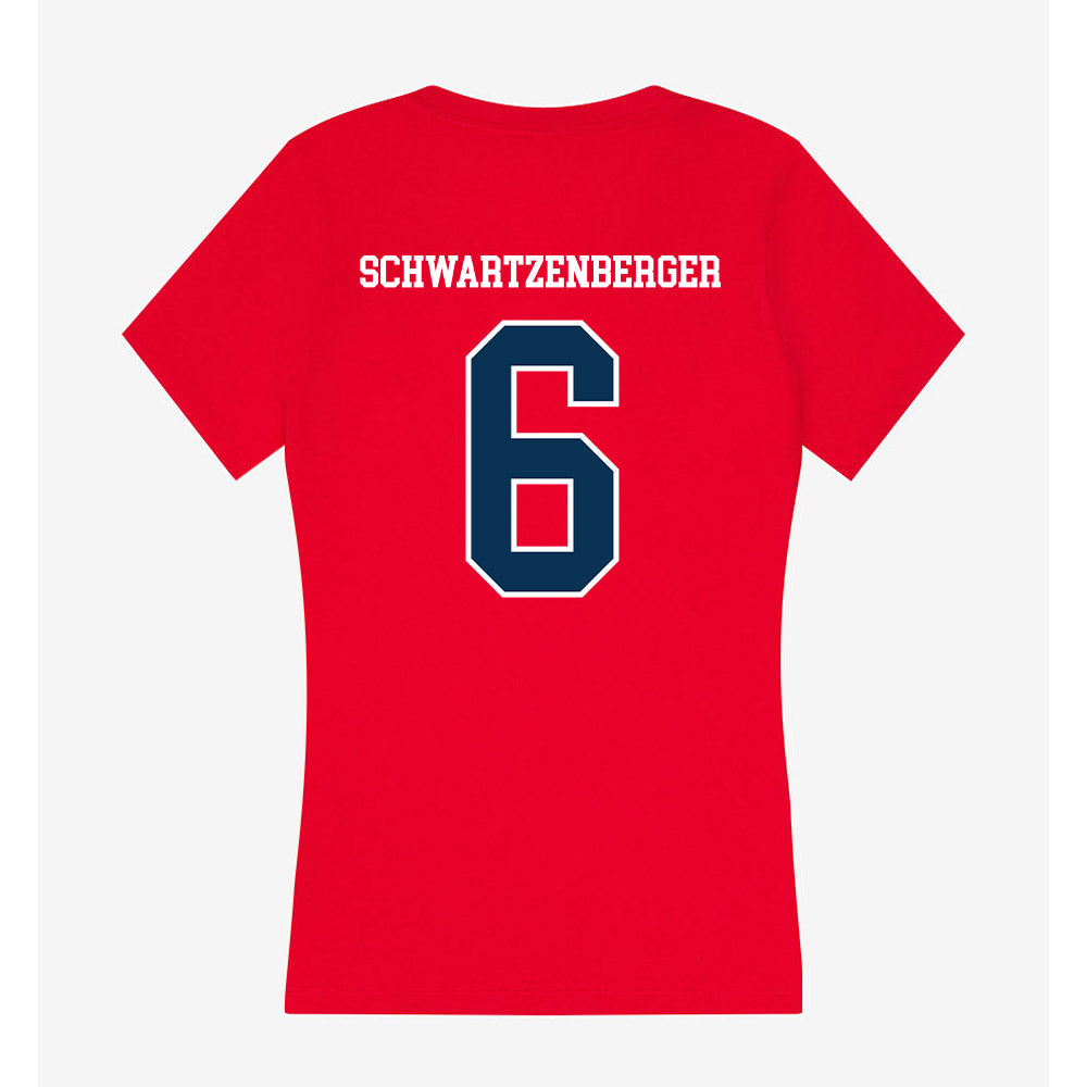 Saginaw Valley - NCAA Women's Soccer : Cali Schwartzenberger - Women's V-Neck T-Shirt-1