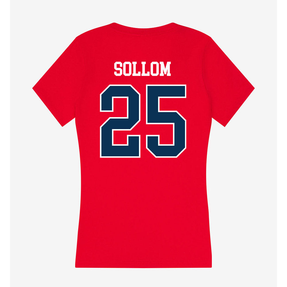 Saginaw Valley - NCAA Women's Basketball : Lauren Sollom - Women's V-Neck T-Shirt-1