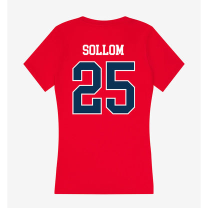 Saginaw Valley - NCAA Women's Basketball : Lauren Sollom - Women's V-Neck T-Shirt-1