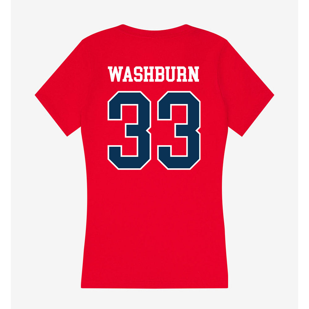 Saginaw Valley - NCAA Men's Basketball : Nathan Washburn - Women's V-Neck T-Shirt-1