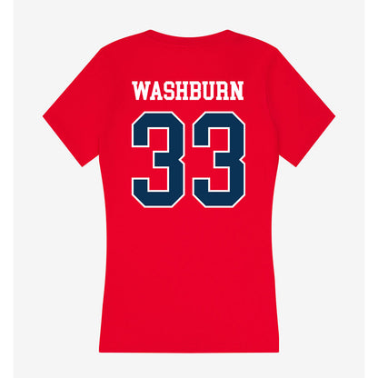 Saginaw Valley - NCAA Men's Basketball : Nathan Washburn - Women's V-Neck T-Shirt-1