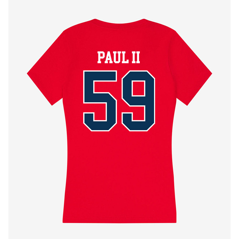 Saginaw Valley - NCAA Football : Kinnus Paul II - Women's V-Neck T-Shirt-1