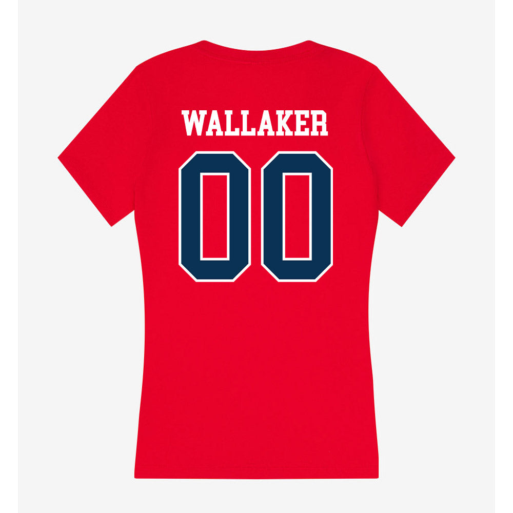 Saginaw Valley - NCAA Men's Basketball : cade wallaker - Women's V-Neck T-Shirt-1