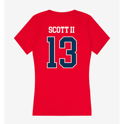 Saginaw Valley - NCAA Men's Basketball : Dontez Scott II - Women's V-Neck T-Shirt-1