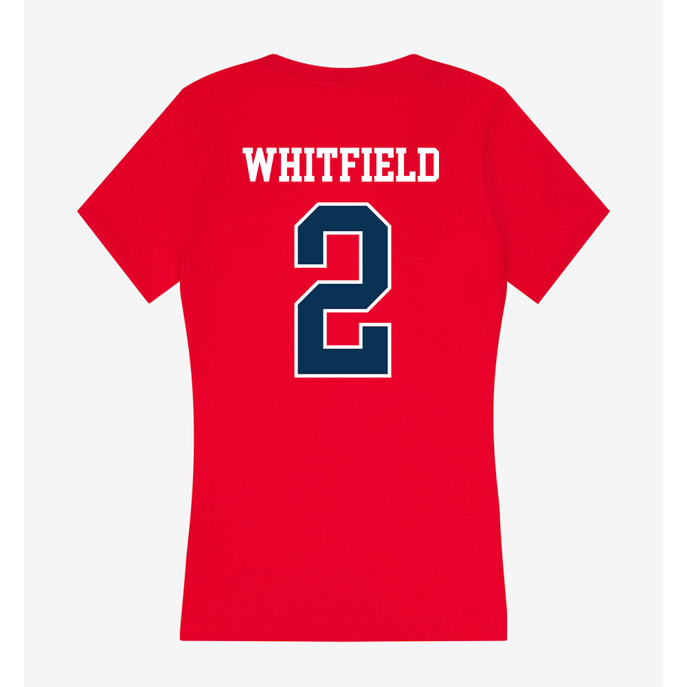 Saginaw Valley - NCAA Football : Curtis Whitfield - Women's V-Neck T-Shirt-1