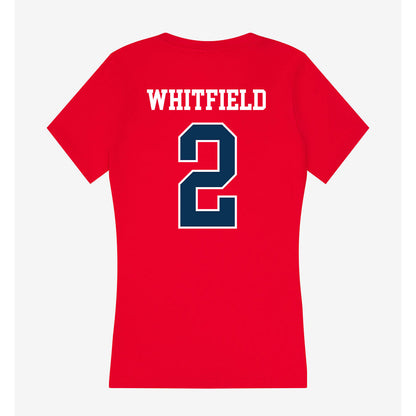 Saginaw Valley - NCAA Football : Curtis Whitfield - Women's V-Neck T-Shirt-1
