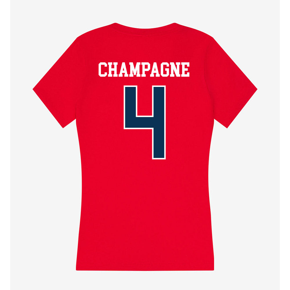 Saginaw Valley - NCAA Men's Basketball : Jake Champagne - Women's V-Neck T-Shirt-1