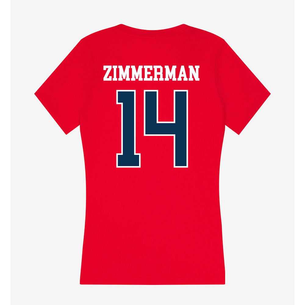 Saginaw Valley - NCAA Men's Soccer : Liam Zimmerman - Women's V-Neck T-Shirt-1