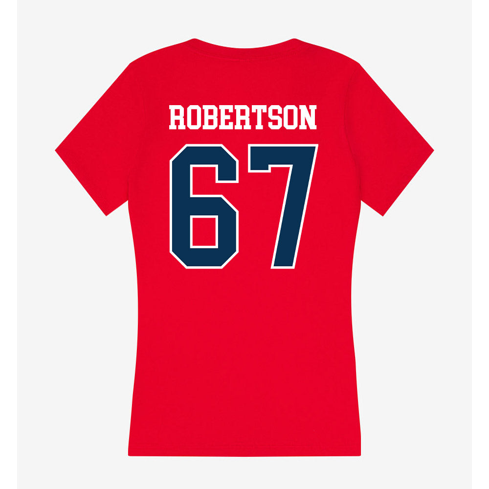 Saginaw Valley - NCAA Football : Paulie Robertson - Women's V-Neck T-Shirt-1