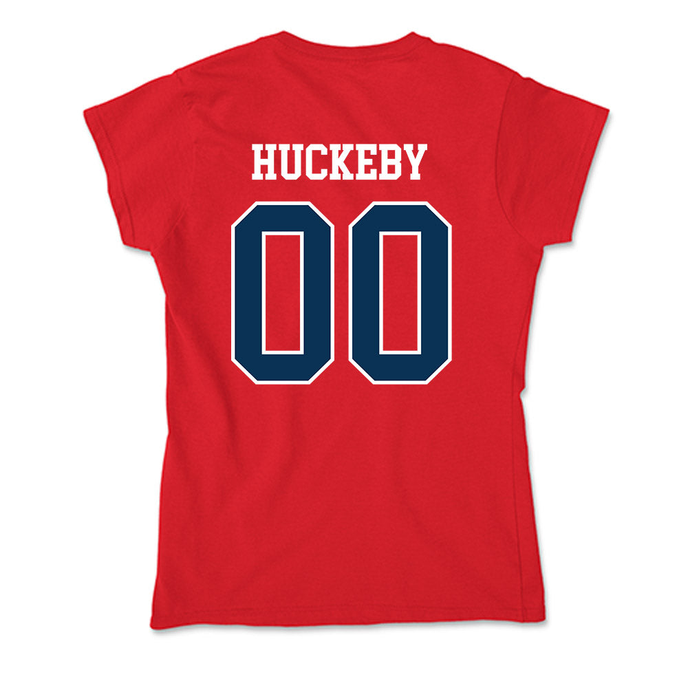 Saginaw Valley - NCAA Men's Basketball : Wilson Huckeby - Soft Style Women’s T-Shirt-1