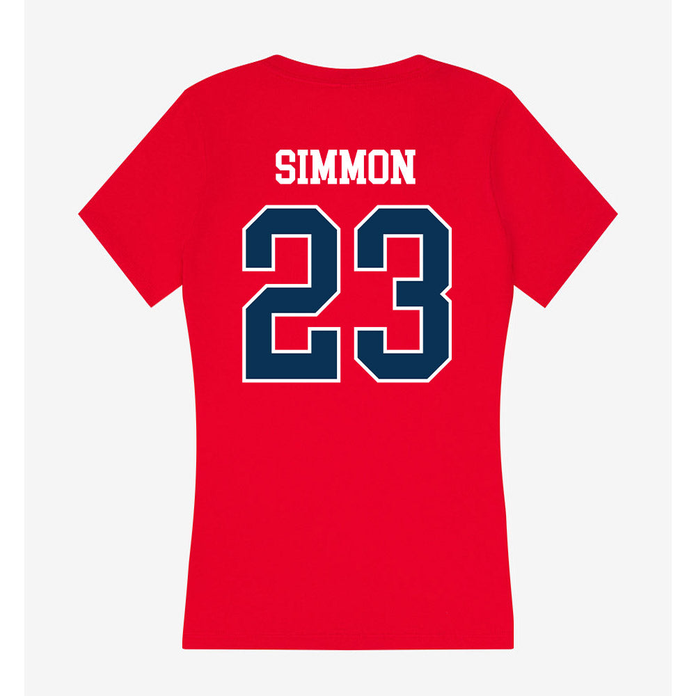 Saginaw Valley - NCAA Baseball : Brayden Simmon - Women's V-Neck T-Shirt-1