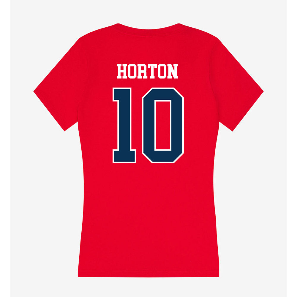 Saginaw Valley - NCAA Football : Brandon Horton - Women's V-Neck T-Shirt-1