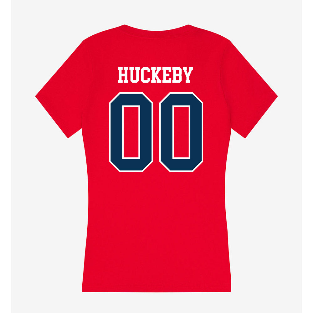Saginaw Valley - NCAA Men's Basketball : Wilson Huckeby - Women's V-Neck T-Shirt-1