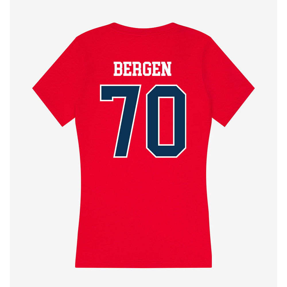 Saginaw Valley - NCAA Football : Liam Bergen - Women's V-Neck T-Shirt-1