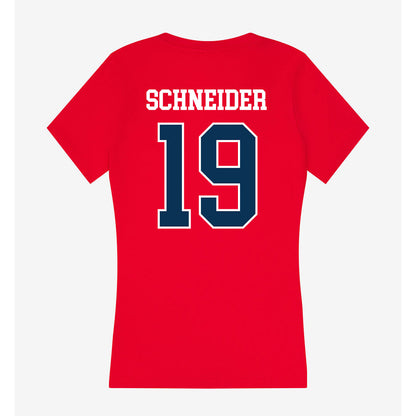 Saginaw Valley - NCAA Women's Lacrosse : Ally Schneider - Women's V-Neck T-Shirt-1
