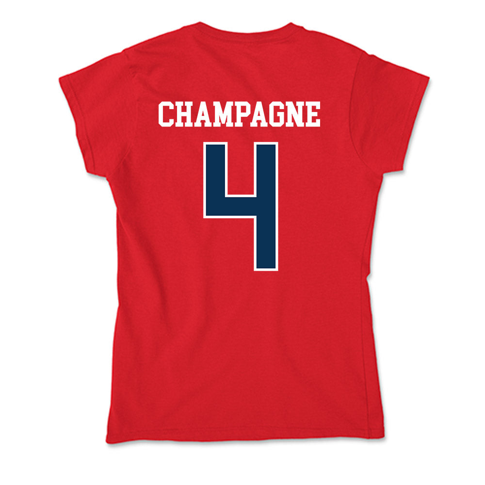 Saginaw Valley - NCAA Men's Basketball : Jake Champagne - Soft Style Women’s T-Shirt-1