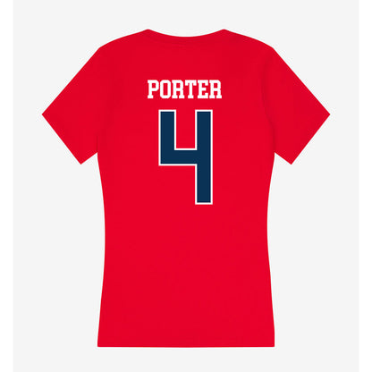 Saginaw Valley - NCAA Football : Landon Porter - Women's V-Neck T-Shirt-1
