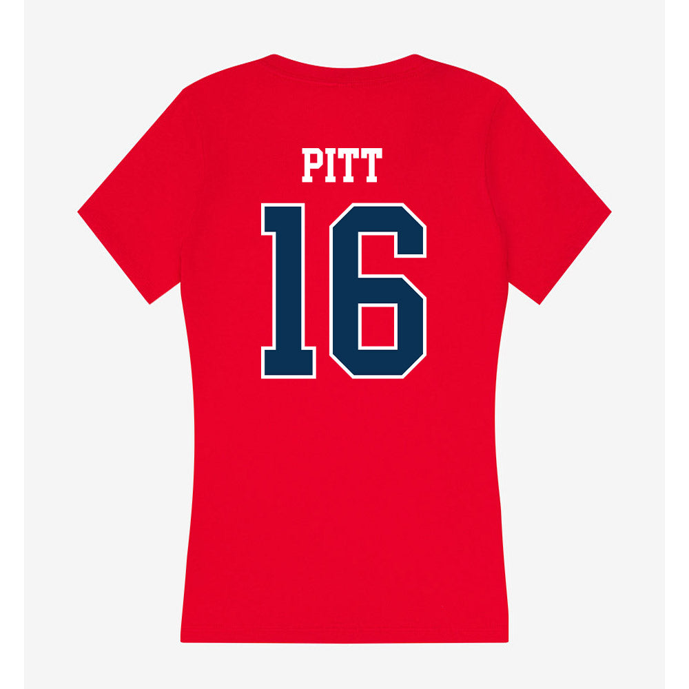 Saginaw Valley - NCAA Baseball : Jacob Pitt - Women's V-Neck T-Shirt-1
