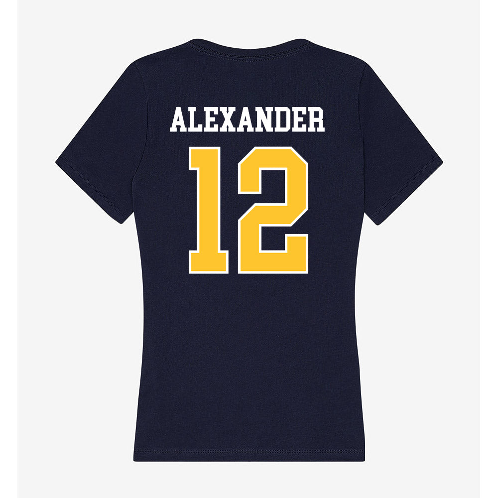 North Carolina A&T - NCAA Women's Basketball : Drew Alexander - Women's V-Neck T-Shirt-1
