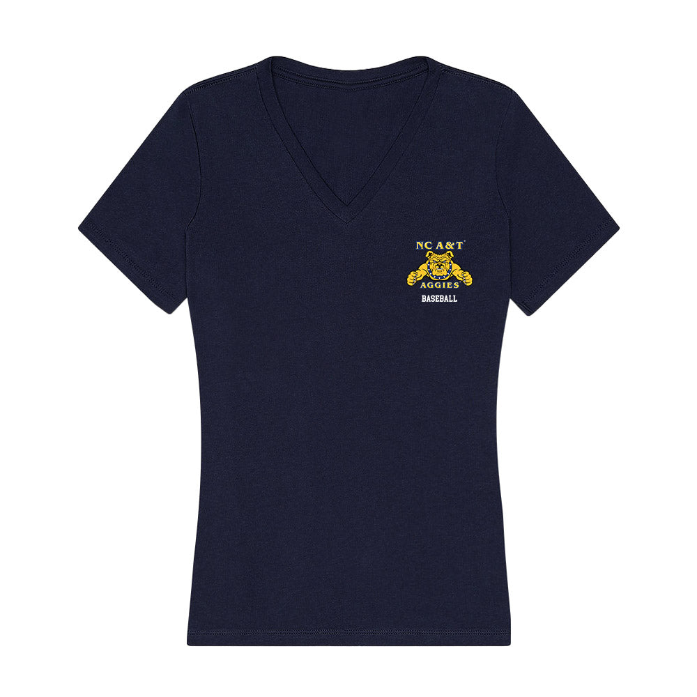 North Carolina A&T - NCAA Baseball : Grayson King - Women's V-Neck T-Shirt-0