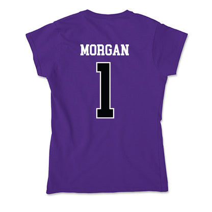 Stonehill - NCAA Men's Basketball : Joshua Morgan - Soft Style Women’s T-Shirt-1