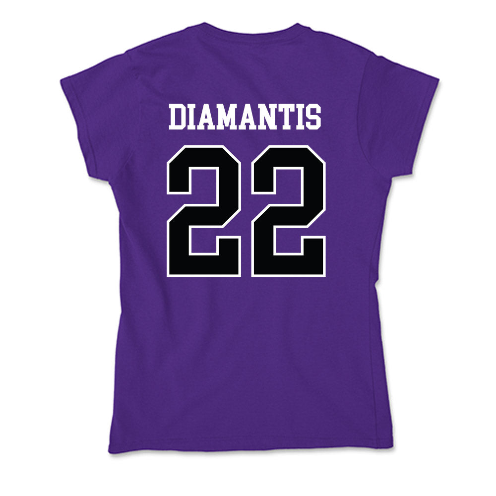 Stonehill - NCAA Men's Basketball : Charles Diamantis - Soft Style Women’s T-Shirt-1