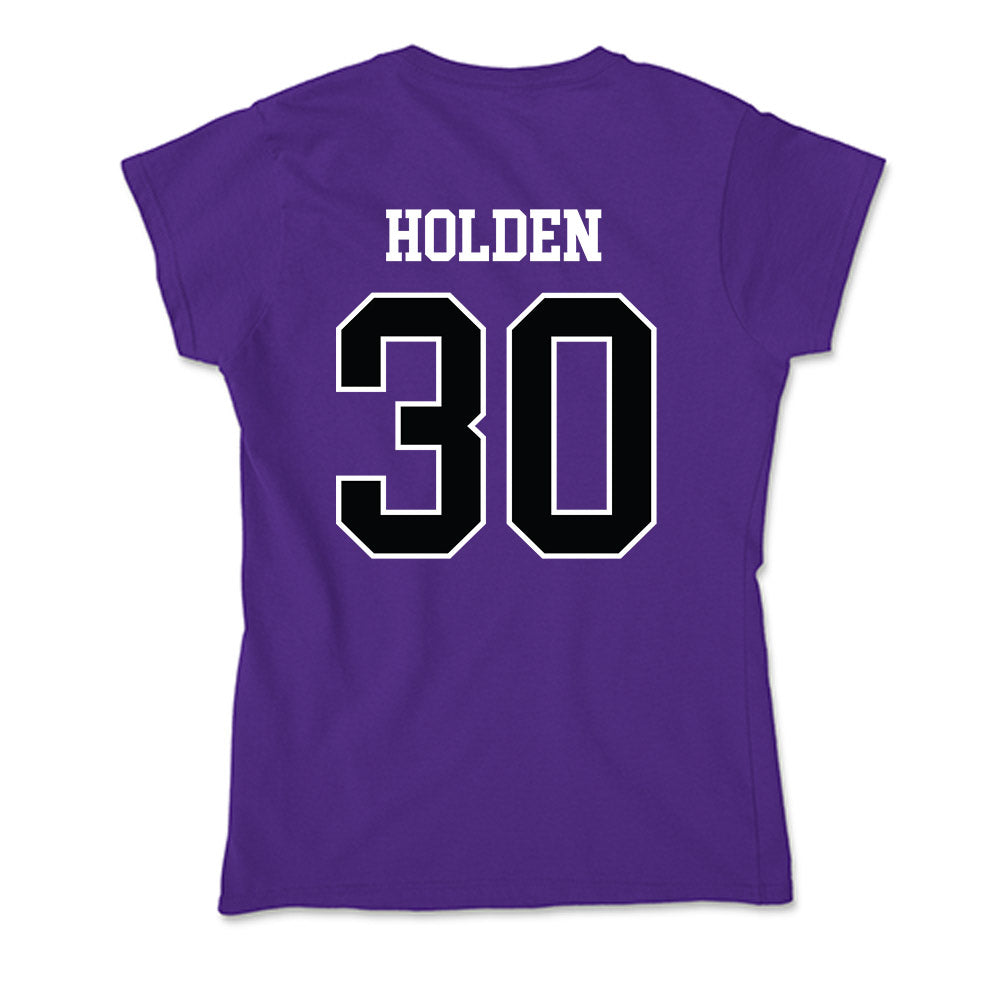 Stonehill - NCAA Men's Basketball : Anthony Holden - Soft Style Women’s T-Shirt-1
