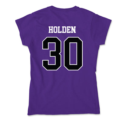 Stonehill - NCAA Men's Basketball : Anthony Holden - Soft Style Women’s T-Shirt-1