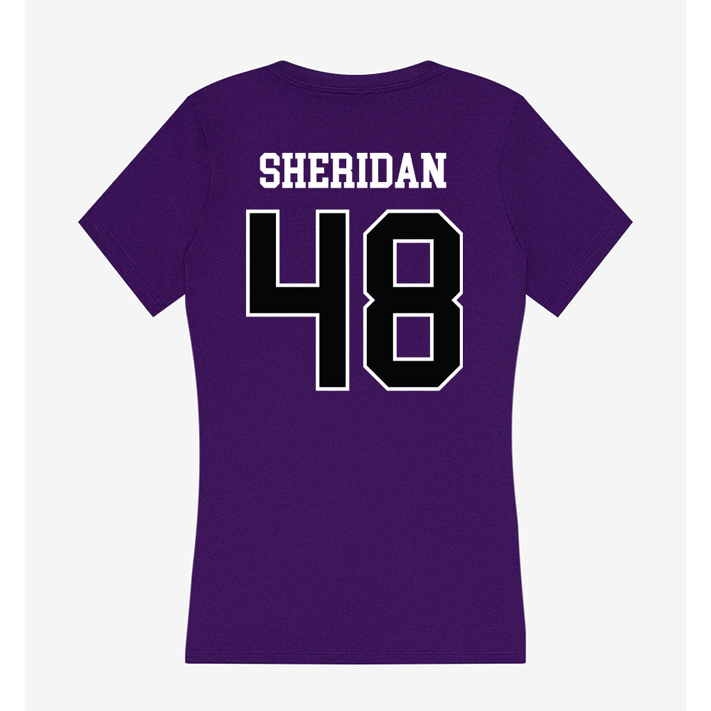 Stonehill - NCAA Football : Kevin Sheridan - Women's V-Neck T-Shirt-1