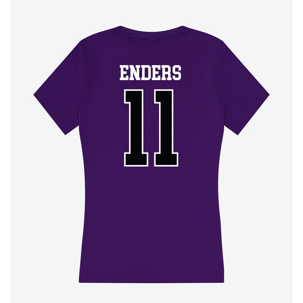 Stonehill - NCAA Baseball : Jackson Enders - Women's V-Neck T-Shirt-1