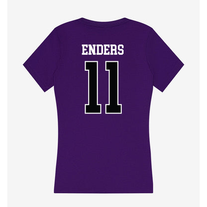 Stonehill - NCAA Baseball : Jackson Enders - Women's V-Neck T-Shirt-1