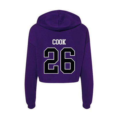 Stonehill - NCAA Baseball : Alex Cook - Women's Crop Fleece Hoodie-1