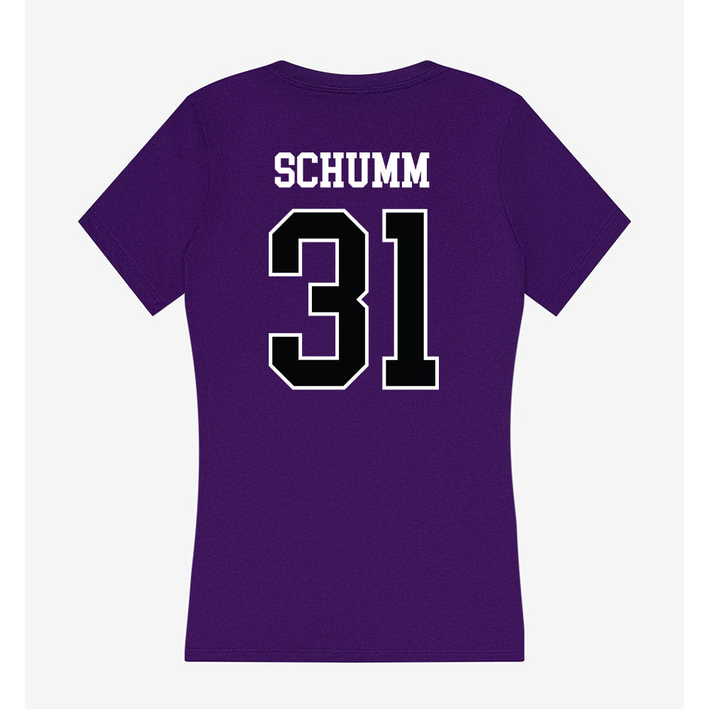 Stonehill - NCAA Women's Ice Hockey : Nicole Schumm - Women's V-Neck T-Shirt-1