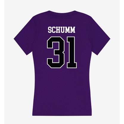 Stonehill - NCAA Women's Ice Hockey : Nicole Schumm - Women's V-Neck T-Shirt-1