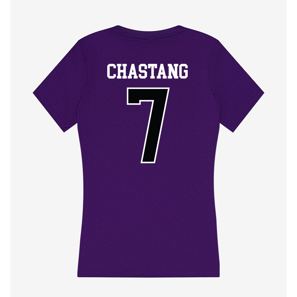 Stonehill - NCAA Men's Tennis : Alexis Chastang - Women's V-Neck T-Shirt-1
