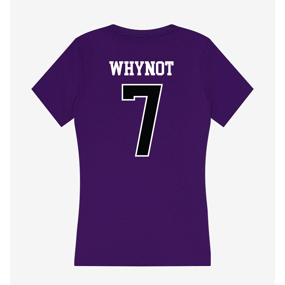 Stonehill - NCAA Women's Ice Hockey : Reagan Whynot - Women's V-Neck T-Shirt-1