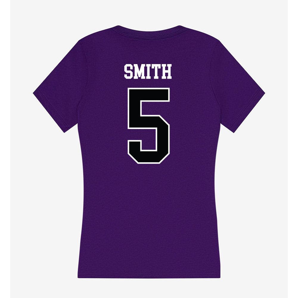 Stonehill - NCAA Women's Basketball : Rissi Smith - Women's V-Neck T-Shirt-1