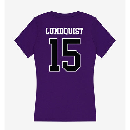 Stonehill - NCAA Baseball : Nick Lundquist - Women's V-Neck T-Shirt-1