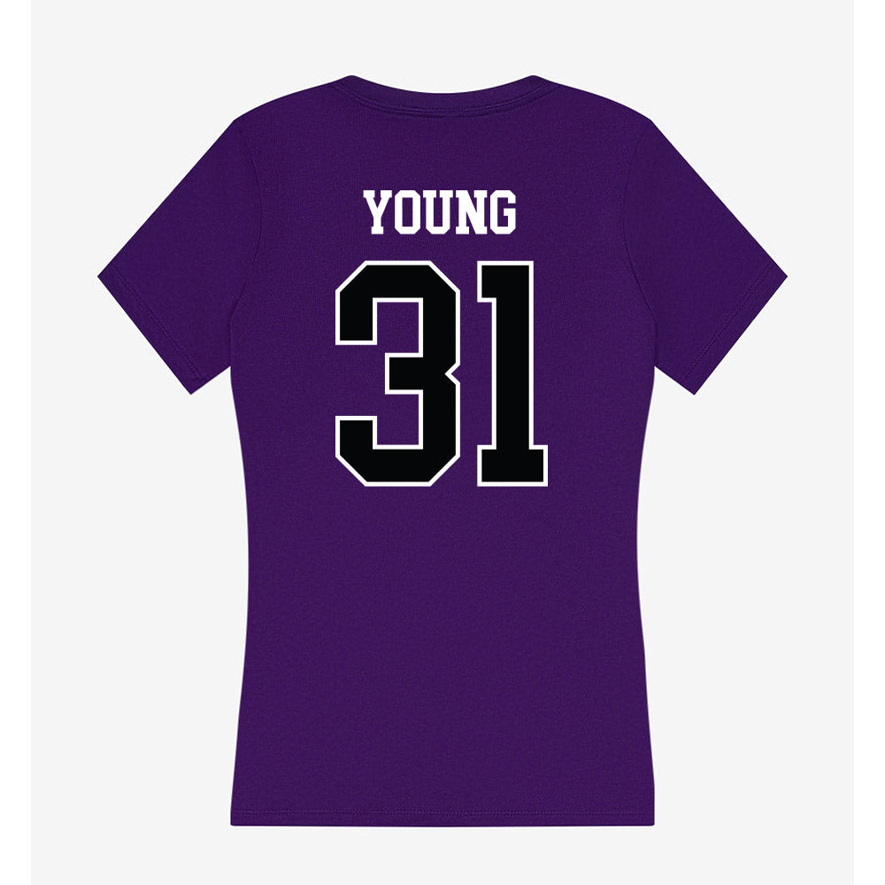 Stonehill - NCAA Football : Tyler Young - Women's V-Neck T-Shirt-1
