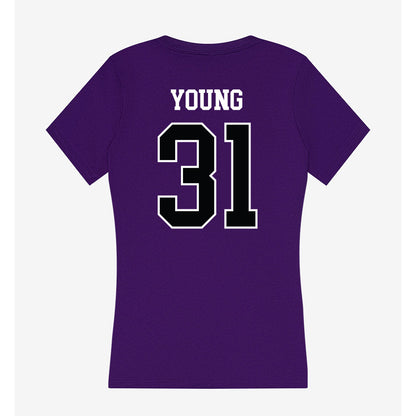 Stonehill - NCAA Football : Tyler Young - Women's V-Neck T-Shirt-1
