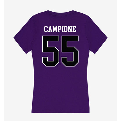 Stonehill - NCAA Men's Ice Hockey : Dominick Campione - Women's V-Neck T-Shirt-1