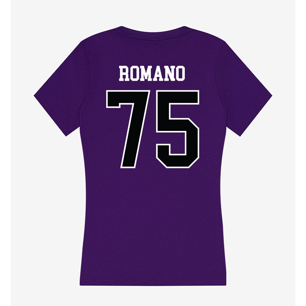 Stonehill - NCAA Football : Evan Romano - Women's V-Neck T-Shirt-1