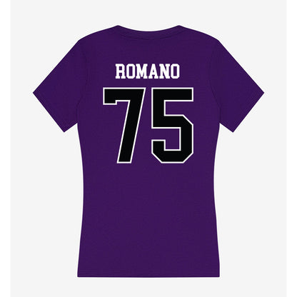 Stonehill - NCAA Football : Evan Romano - Women's V-Neck T-Shirt-1