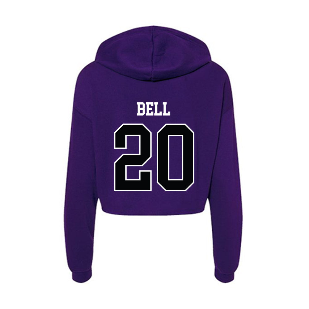 Stonehill - NCAA Baseball : Hunter Bell - Women's Crop Fleece Hoodie-1