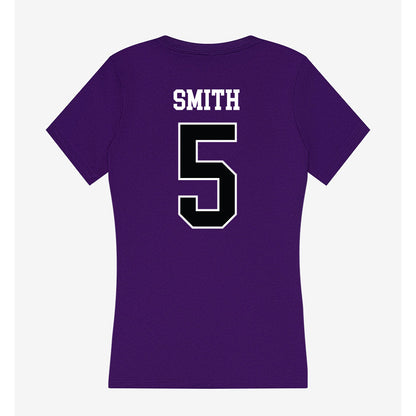 Stonehill - NCAA Women's Basketball : Narissa Smith - Women's V-Neck T-Shirt-1