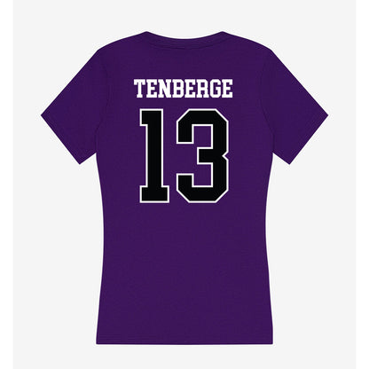 Stonehill - NCAA Men's Basketball : Jake TenBerge - Women's V-Neck T-Shirt-1