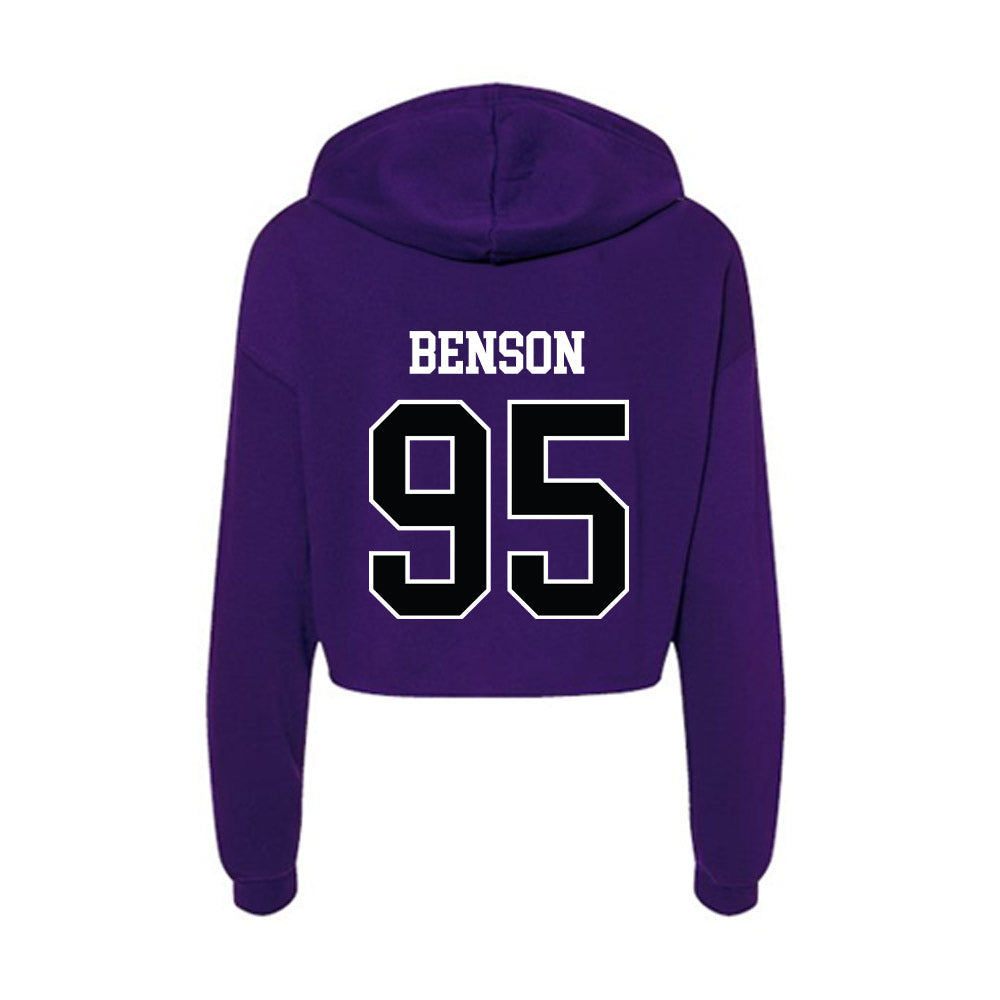 Stonehill - NCAA Football : Brian Benson - Women's Crop Fleece Hoodie-1