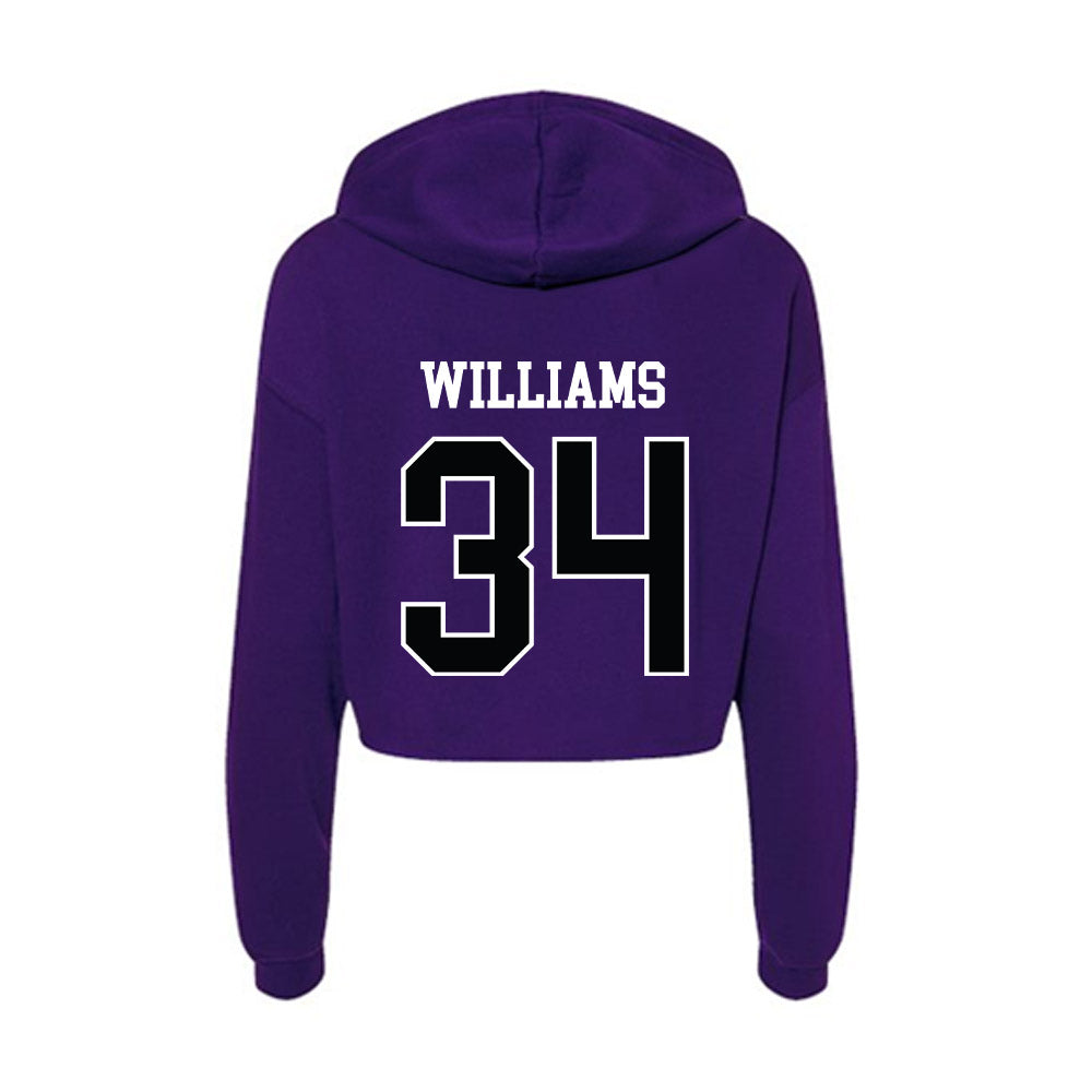 Stonehill - NCAA Football : Ja'Dyn Williams - Women's Crop Fleece Hoodie-1