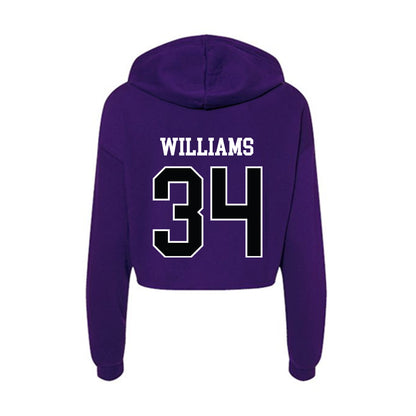 Stonehill - NCAA Football : Ja'Dyn Williams - Women's Crop Fleece Hoodie-1